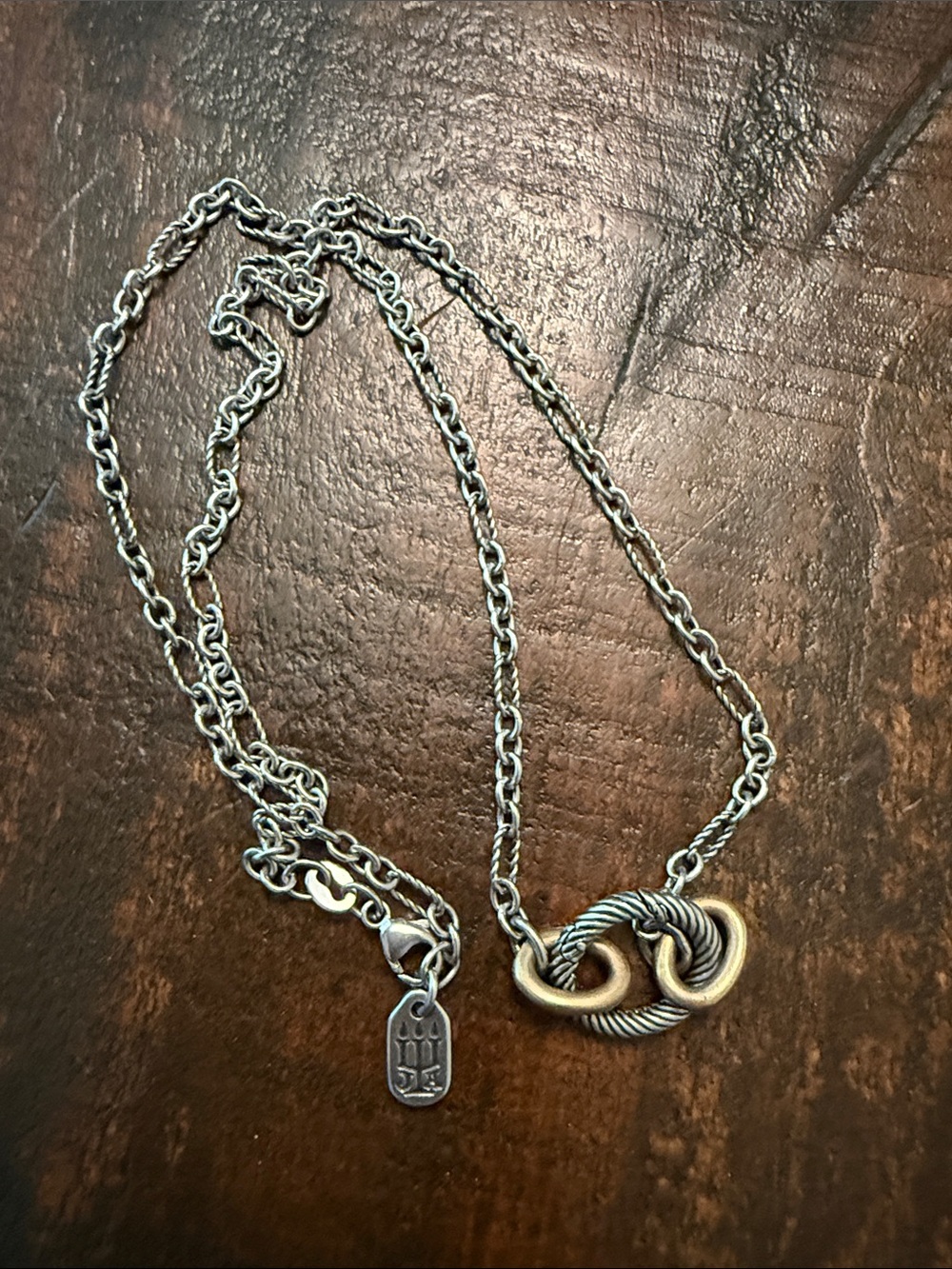 James Avery Retired Oval Twist Charm Necklace